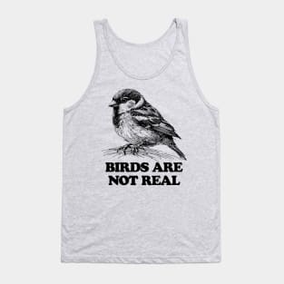 birds arent real, birds aren t real, line art drawing, line art, line drawing, birds are not real, conspiracy theory Tank Top